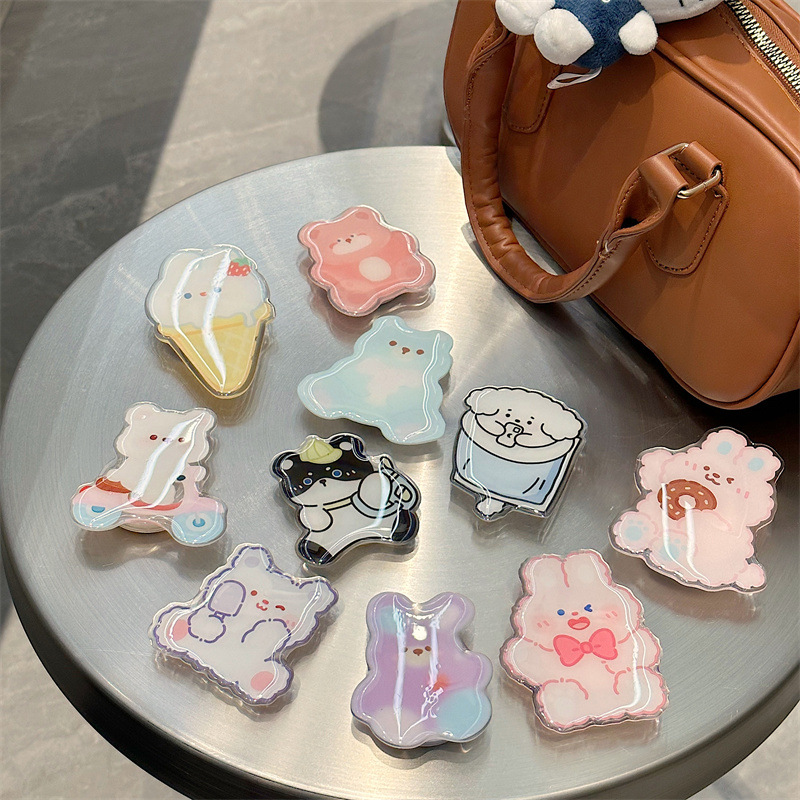 手机桌面支架适用于iphone15苹果华为手机支架懒人可伸缩滴胶支架