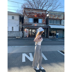 JMSHOP 空气糯糯裤 宽腰仿铜氨直条休闲裤女夏设计感直筒宽松裤子