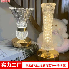 跨境台灯室内氛围灯北欧卧室床头小夜灯高级感摆件灯水晶装饰灯