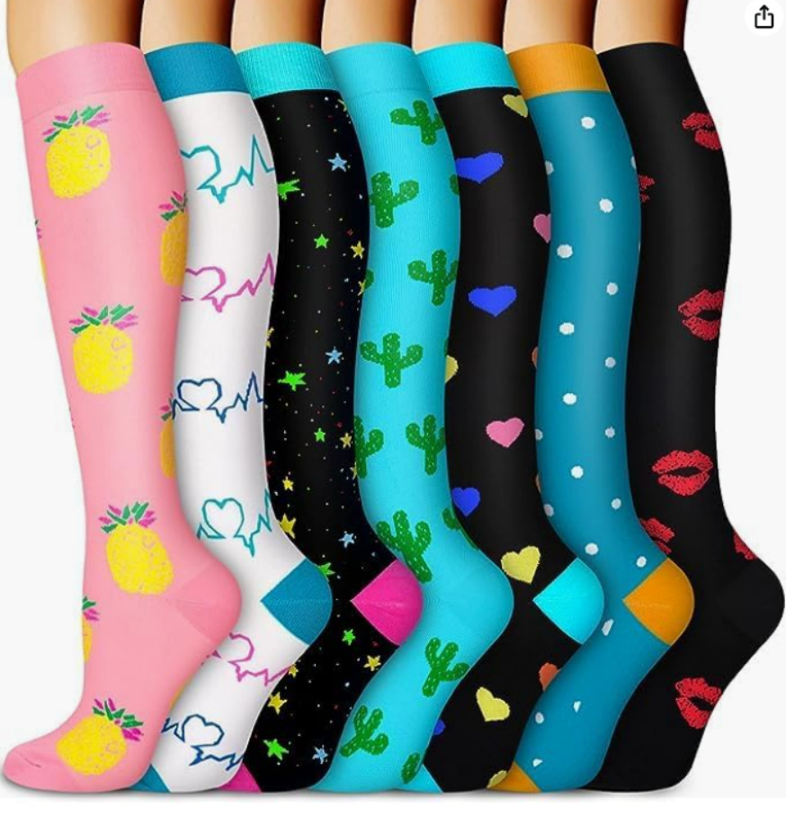 Calcetines de compresión transfronterizos Calcetines de pantorrilla Calcetines elásticos Deportes Ciclismo Correr Calcetines de yoga Calcetines de compresión de tubo largo para hombre Spot para mujer