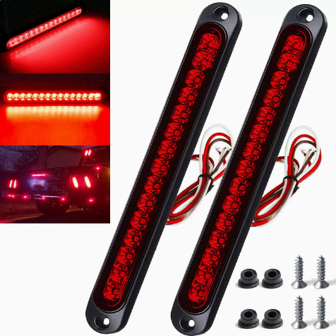 15LED Trailer RV Tail Light 12V24V Car Truck High-Mount Brake Light Waterproof Modified Warning Light Bar