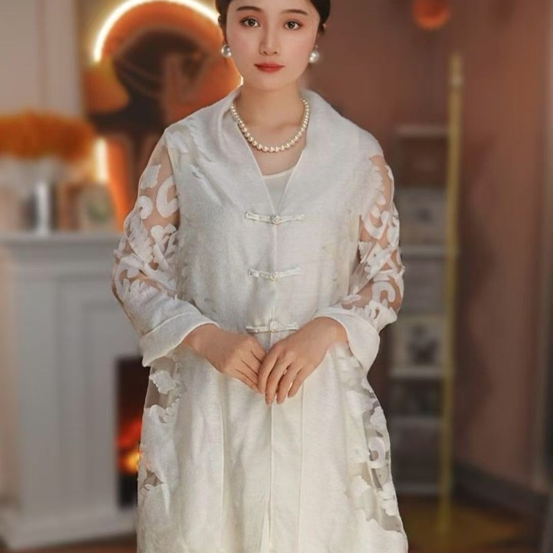 新款手工剪花夏季薄款防晒盘扣披肩女民族风中式披肩|undefined
