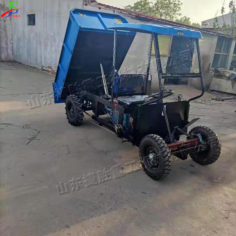 带棚小型电动四轮车 12马力柴油工地运输车 液压自卸隧道拉运车