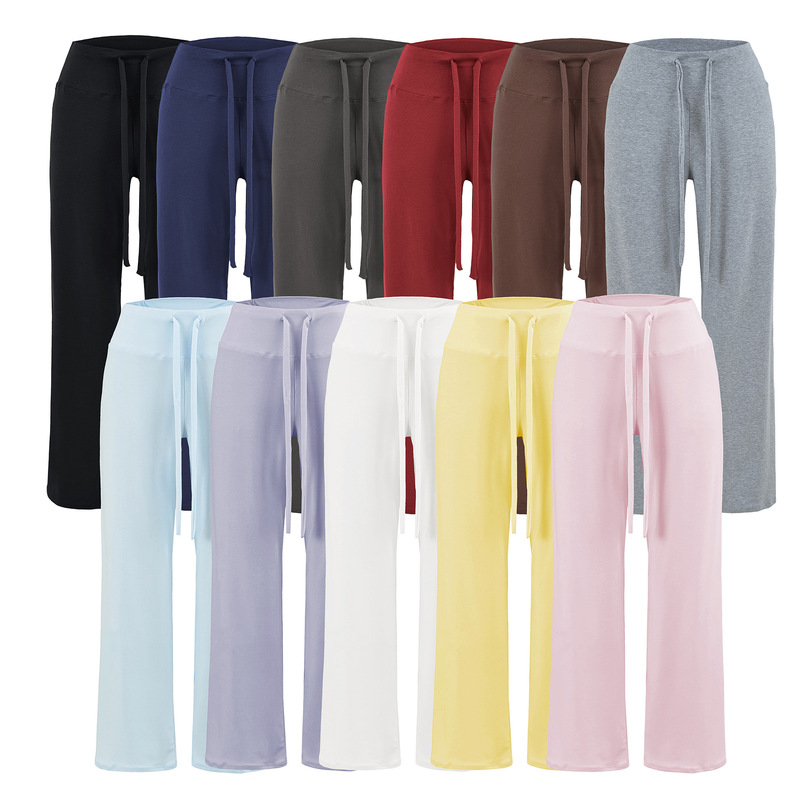 2026 Summer New Style Hot Girl Drapey Tencel Wide-Leg Pants for Women, High-Waisted Drawstring Solid Color Sports Casual Straight-Leg Long Pants 2026 Summer New Style Hot Girl Drapey Tencel Wide-Leg Pants for Women, High-Waisted Drawstring Solid Color Sports Casual Straight-Leg Long Pants
