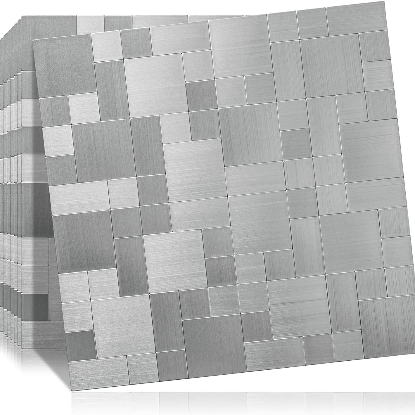 金属马赛克大理石纹地砖仿瓷砖出口欧美澳防水复合墙贴亚光