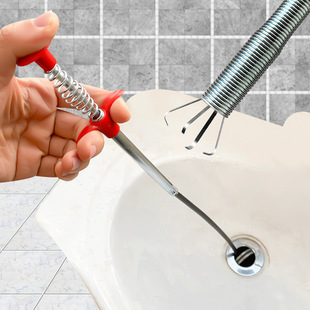 Sewer Dredging Artifact with Grab Hook Steel Wire Pipe Cleaner Four Claw Bending Garbage Hair Dredging Artifact