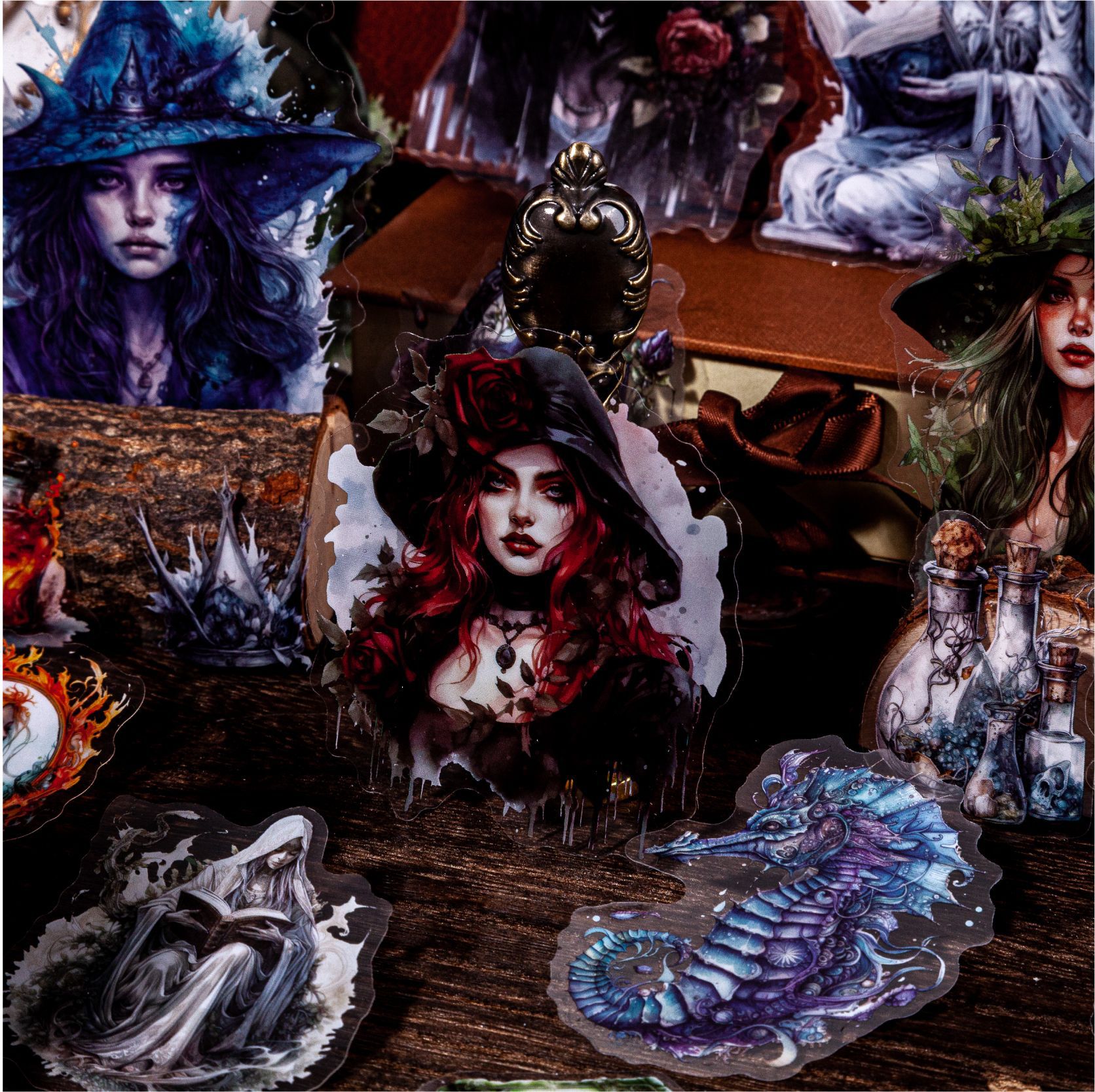Retro Storypet sticker bag Gothic Witch series handbook material…