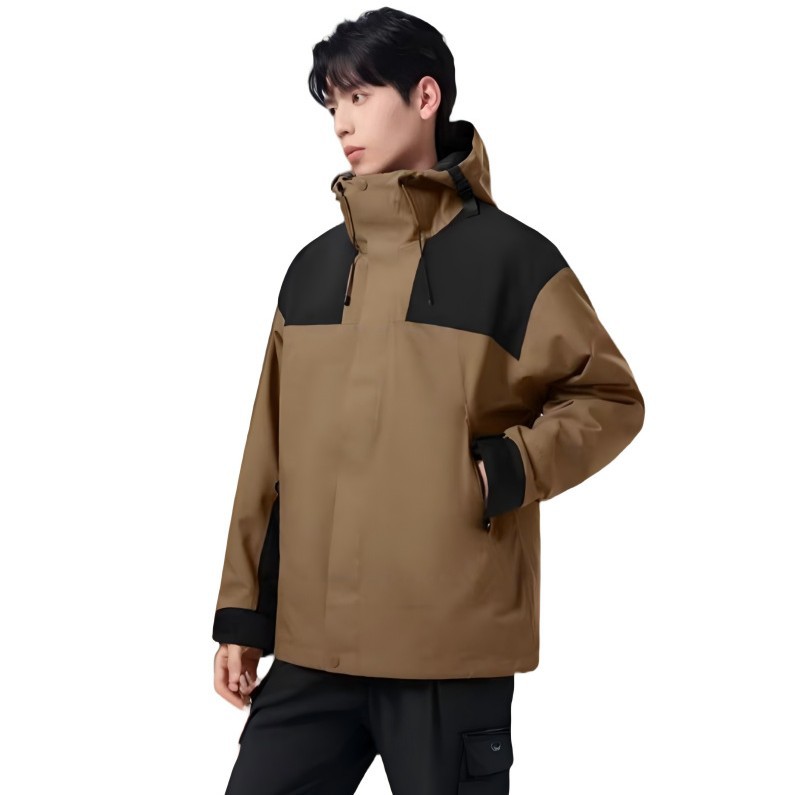 Chaqueta universal tres en uno impermeable y transpirable para exteriores, escalada y carrera, chaqueta con capucha, camping, a prueba de viento, secado rápido