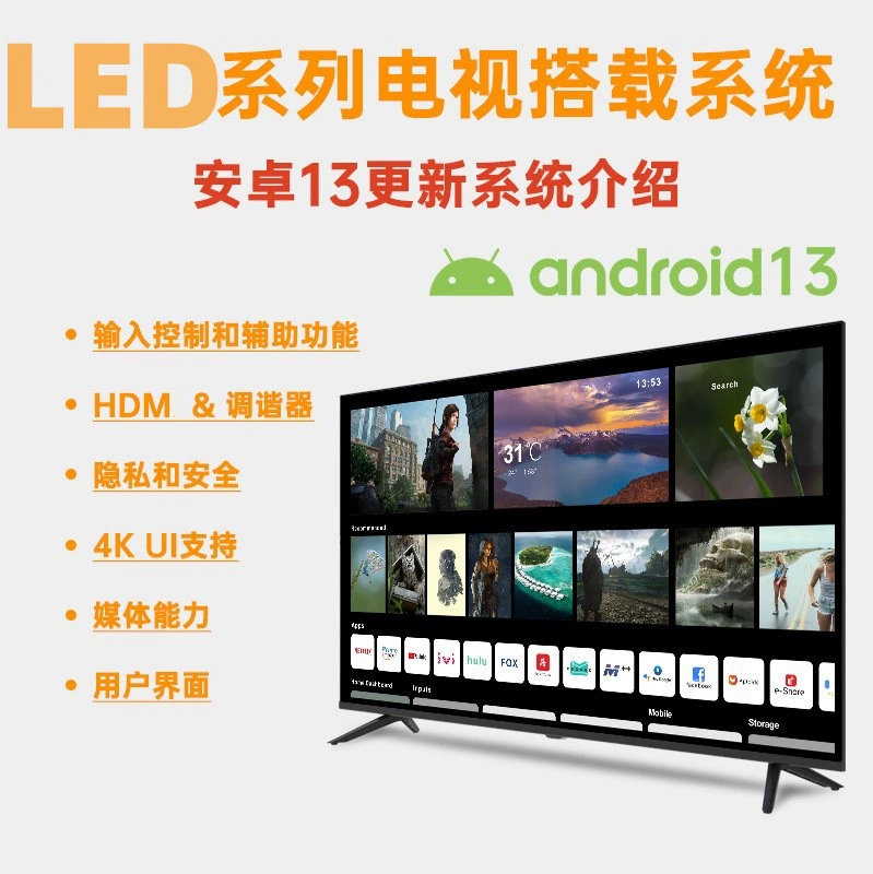 LED65-дюймовый стеклянный LCD DTV иностранная торговля фабрика кросс-бордер Умный телевизор умный дом полноэкранный 4K LCD