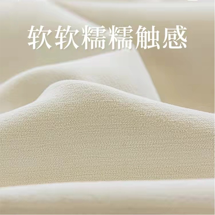 光を通さない赤非コーティング物理全遮光シェニール高級カーテン寝室客間クリーム風