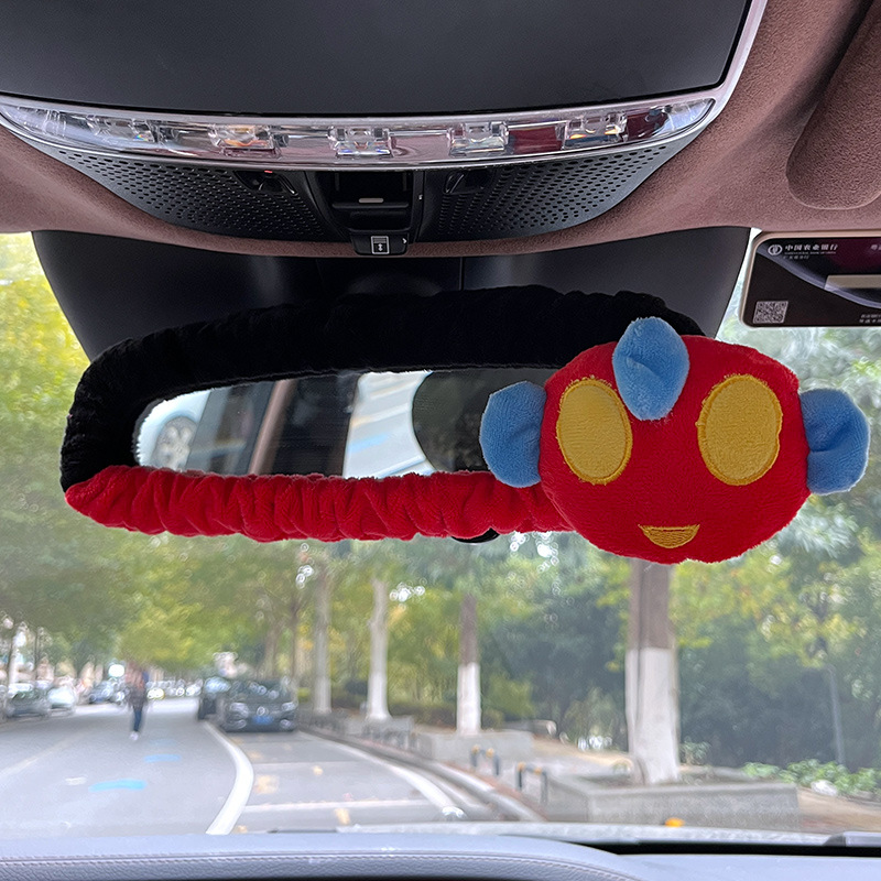 【High Quality, Good Workmanship】Crystal Velvet Shoulder Pads, Car Gear Shift Cover, Rearview Mirror Cover, Interior Accessories