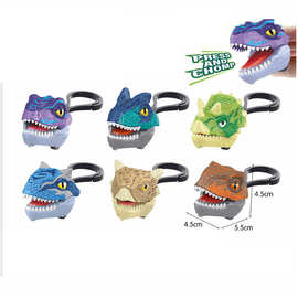 跨境亚马逊热卖仿真模型小恐龙惯性回力车咬手指钥匙扣儿童玩具