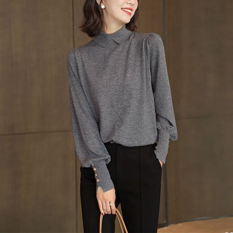 Knitted demi-season solid color sweater