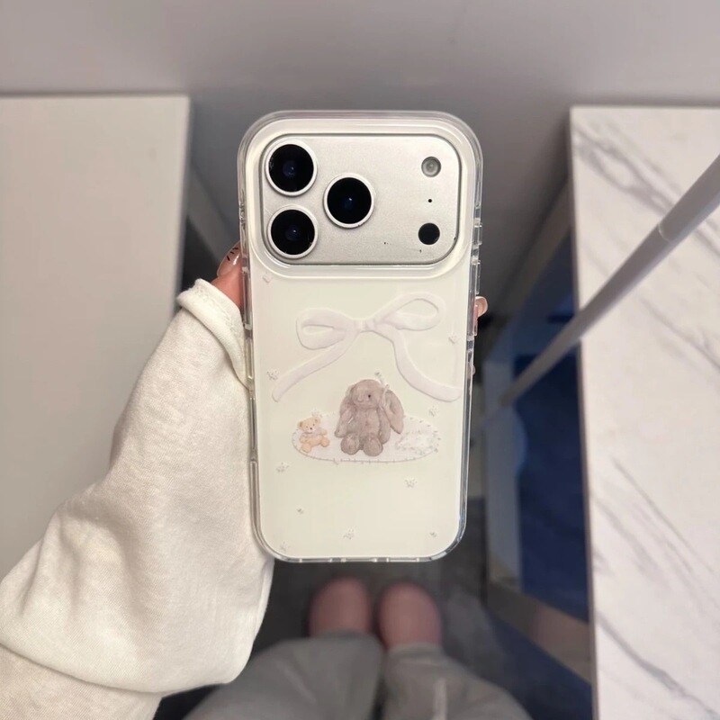 Little Bear Is Suitable for Samsung S23Fe Mobile Phone Case S26Ultra/S24Plus/S21 Double Layer 3 Apple 17Promax