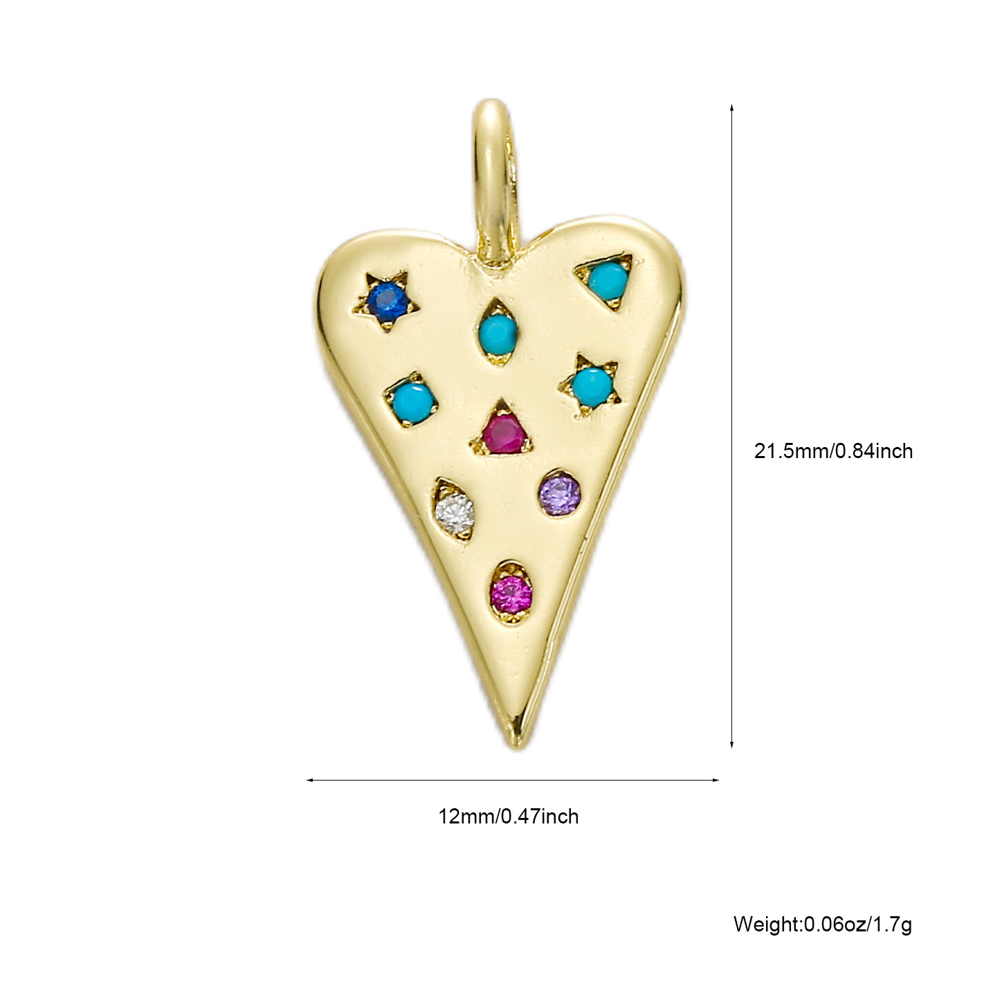 3g Weight Pendant Jewelry Making Type Zircon Inlay Material DIY Jewelry Accessories Classification 1 Piece Quantity Copper Material Devil's Eye, Heart Shape Pattern All Seasons Season Plating Design Classic Style Style 1 Piece Copper Zircon Devil's Eye Heart Shape Pendant DIY Jewelry Accessories 7
