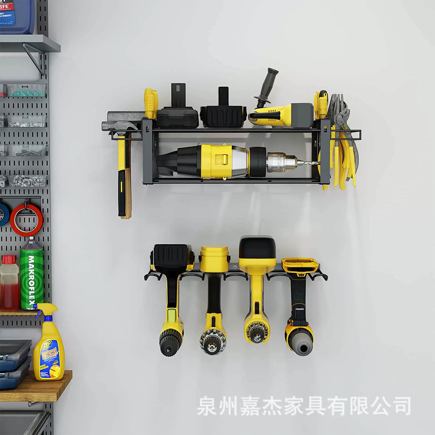 Power Tool Organizer Amazon Hot Selling Garage Rack Tool Organizer Drill Rack Heavy Duty Wall-mounted Tool Rack