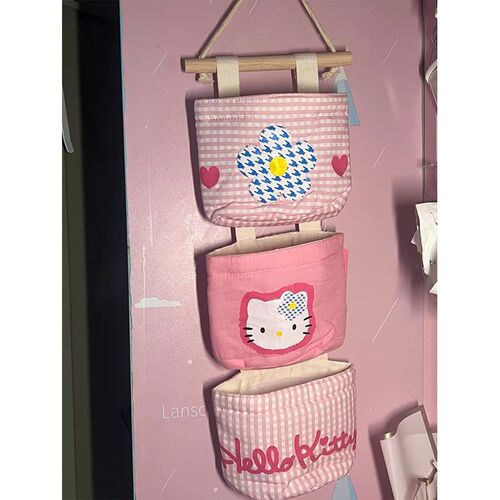 hellokitty storage hanging bag hanging bag bedside door fabric storage bag room storage artifact