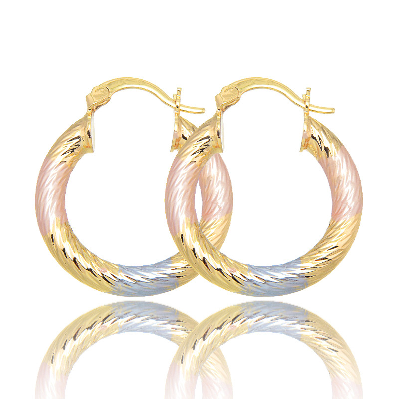 15g Weight Brass Ear Needle Material Earrings Classification 1 Pair Simple Style Classic Style Colorful Color Block Copper Brass Women's Earrings
