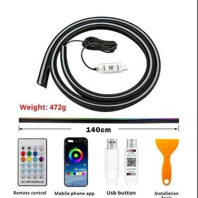 Yeni avtomobil USB panel LED silikon işıq zolağı