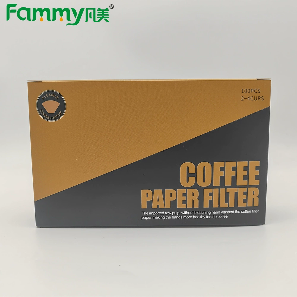 No 2-4 конический ручной фильтр-чашка из древесной массы веерообразная кофейная бумага американская кофемашина фильтровальная бумага в коробке фильтровальная бумага