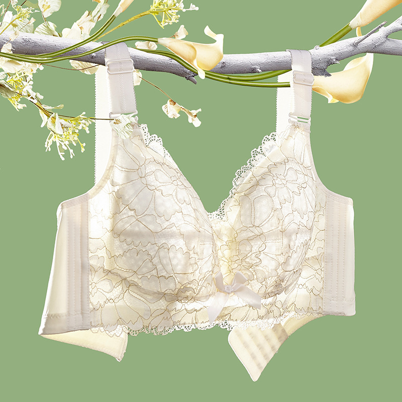 Full Cup Backless Bra for Women, Push-Up, Wireless, Side-Gathering, Large Size, Strapless, Fully Hollowed-Out Bra, Anti-Sagging