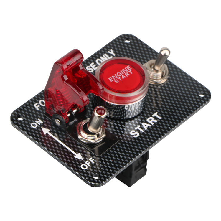 Car one-button start switch led light one racing point ignition control combination start button key switch