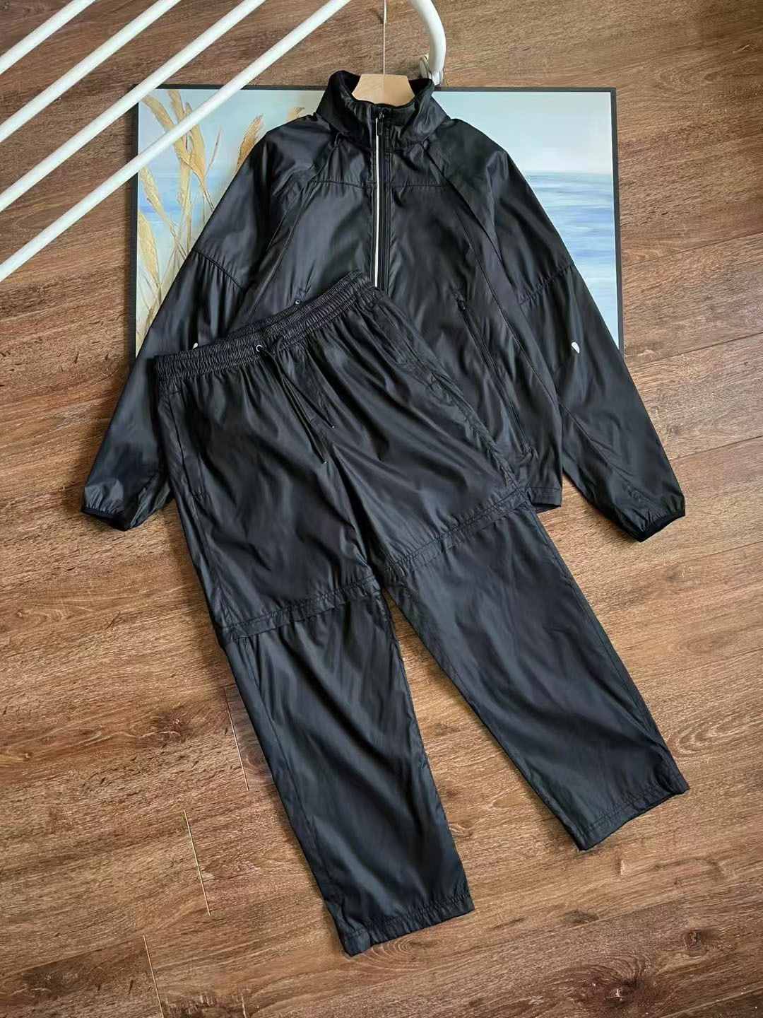 2024 primavera y otoño hombres y mujeres tejidos desmontables dos chalecos chaqueta abrigo pantalones desmontables set 5305