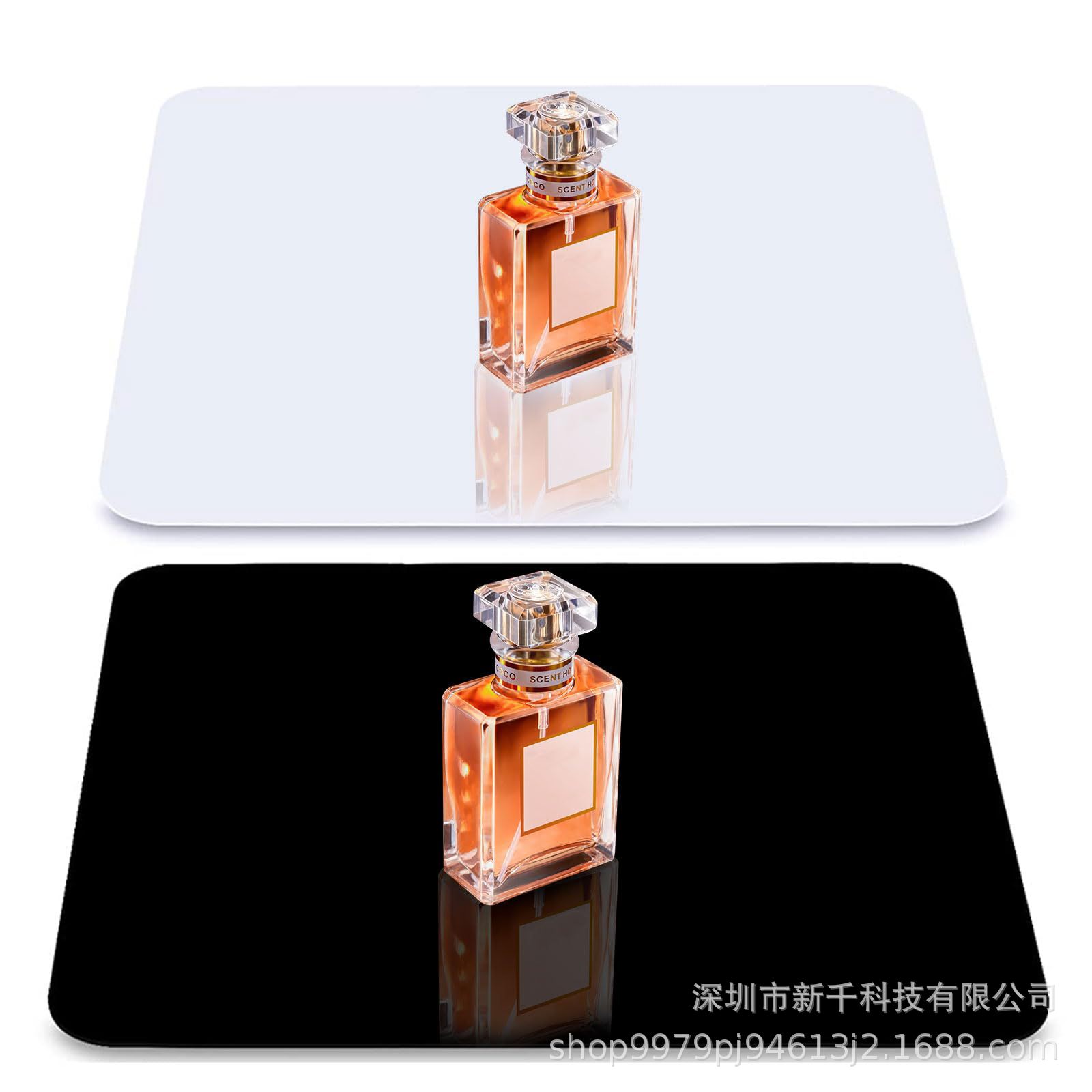摄影背景展示板白色和黑色倒影板反光展示背景板适用于桌面摄影拍