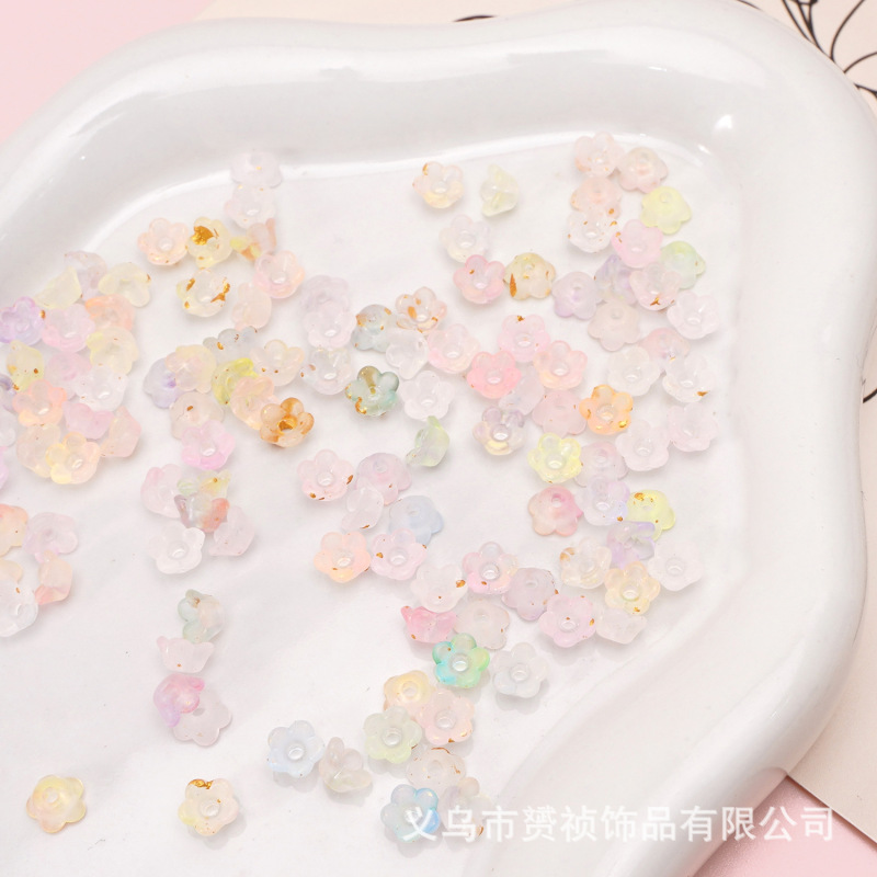 アクリルフラワービーズスペーサービーズゴールドビーズ手作り diy ネックレスブレスレットイヤリングジュエリー材料アクセサリー|undefined