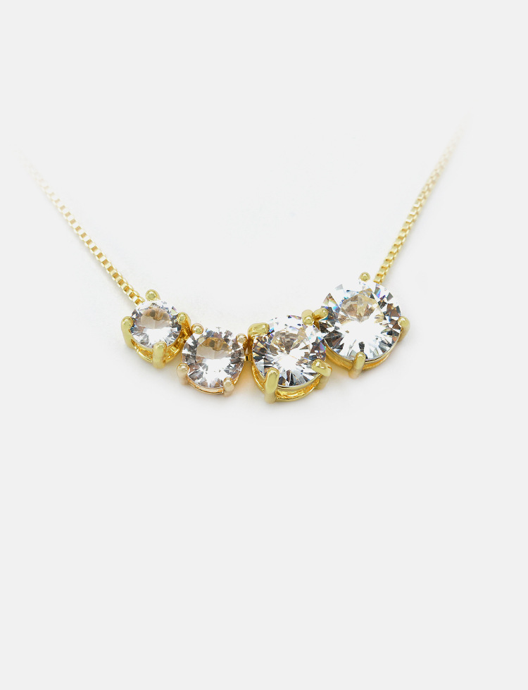 Fashion Zircon Pendant Gold-plated Necklace Wholesale display picture 6