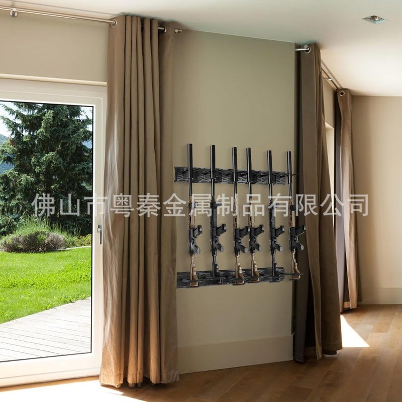 倉庫収納ラックヘビーデューティスチールショットガンライフルラック壁掛け銃ディスプレイスタンドライフル収納フックラック|undefined