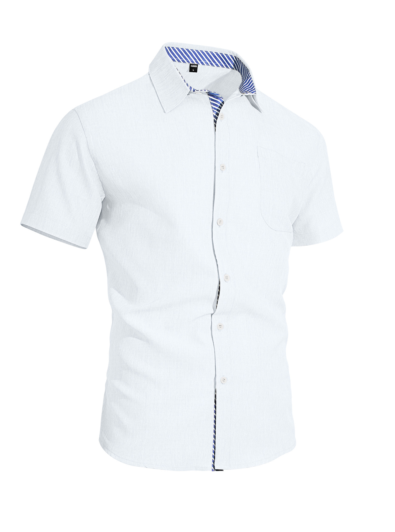 Transfronterizo Amazon verano nuevo hombre botón de solapa bolsillo camisa de manga corta camisa casual americana