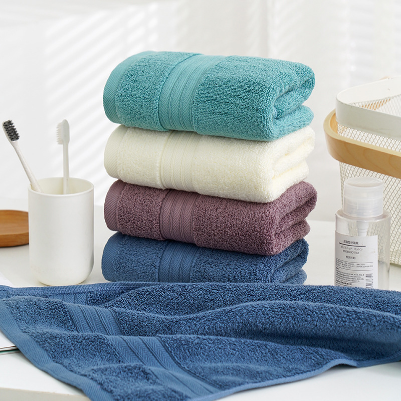Towel Cotton Wholesale Adult Soft Absorbent Plain Color Long-staple Cotton Face Towel Gift Labor Protection Home Embroidered logo