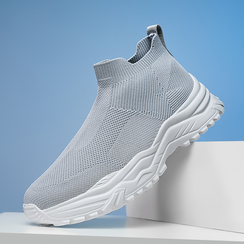 Otoño transfronterizo AliExpress Amazon zapatos de malla de tamaño grande respirables zapatos de calcetines de tela de vuelo zapatos de calcetines de calcetines