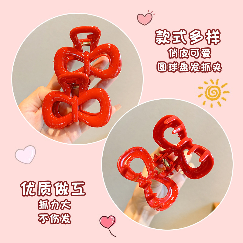 Anchor Clip de tiburón de arco de sangrado para mujeres de alto nivel no lastimar la cabeza detrás del clip de agarre de cabello de invierno y otoño