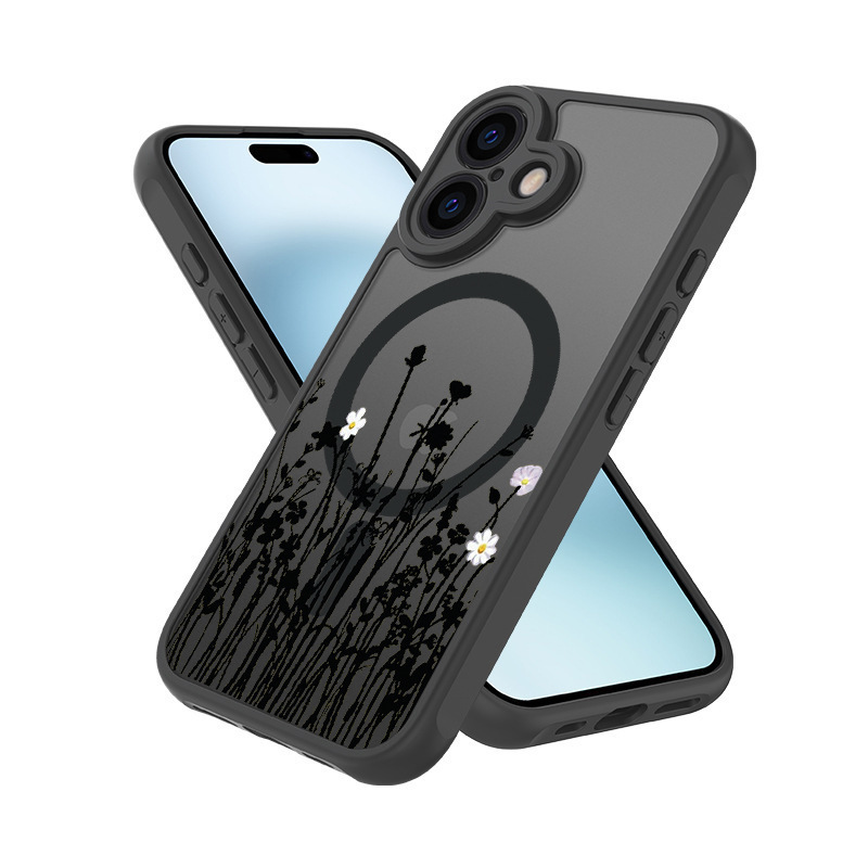 Apple 16 magnetic suction phone case suitable for iphone15PROmax flowers Magsafe protective sleeve 13P foreign trade Apple 16 magnetic suction phone case suitable for iphone15PROmax flowers Magsafe protective sleeve 13P foreign trade