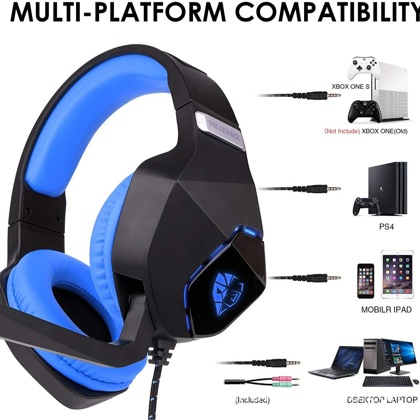 Auriculares exclusivos transfronterizos Auriculares para juegos de deportes electrónicos Auriculares con cable PS4PS5 Auriculares para computadora móvil con micrófono