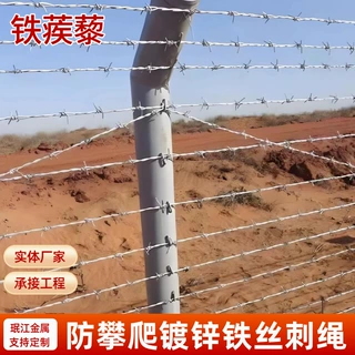 防盗镀锌刺绳防爬铁蒺藜牧场果园围墙护栏防盗铁丝刺绳厂家可定制