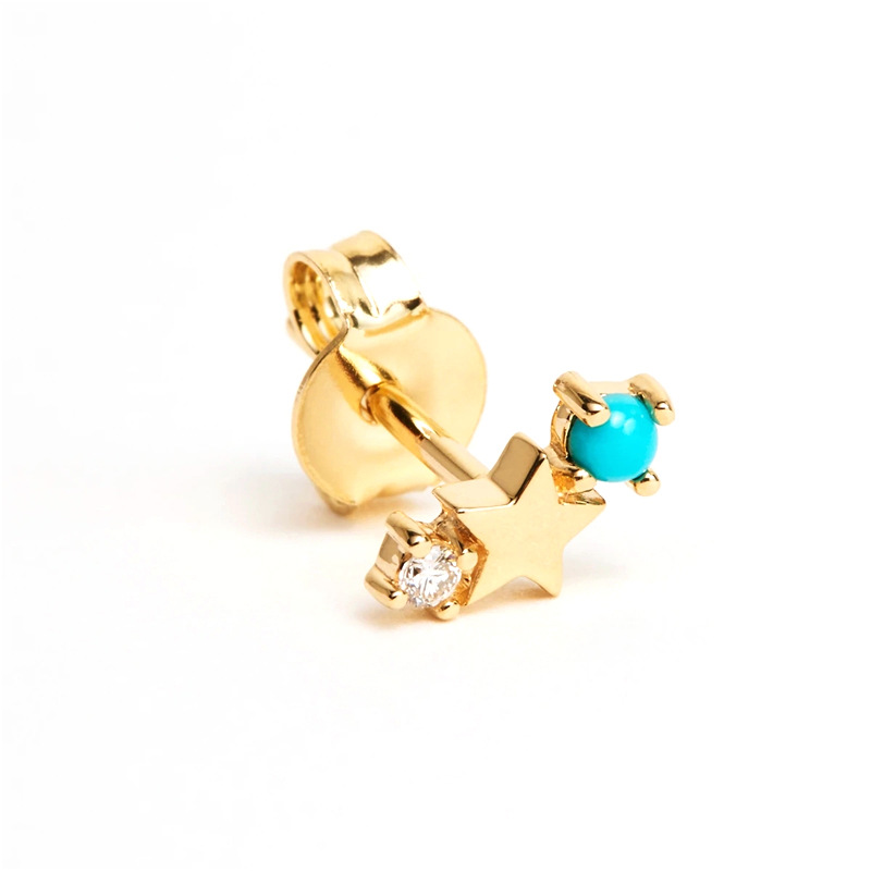 4g Weight Zircon Inlay Material Ear Studs Classification Daily Occasion 925 Sterling Silver Material Star Pattern Women'S Gender Plating Design Simple Style Style 925 Sterling Silver Zircon 925 Sterling Silver Earrings Star Ear Studs 15