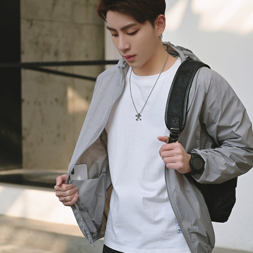 Men's Ultra-Thin Breathable Sun Protection Jacket  Summer Lightweight Bunting Jacket Men's Jacket Sports Windproof Coat