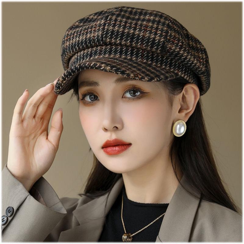 Elegant Women's Octagonal Beret Hat Korean Style Autumn Spring_voghion.com