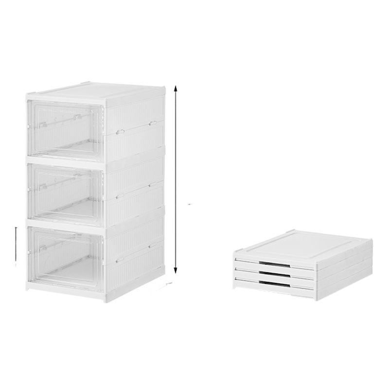 Caja de Zapatos Transparente Plegable, con Tapa, para Almacenamiento