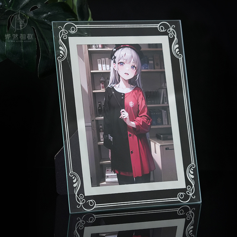 二次元 6inch 7inch ガラスフォトフレーム空フレームハイエンド 5inch アニメクリスタルテーブルインスタイルデスクトップフォトフレーム|undefined
