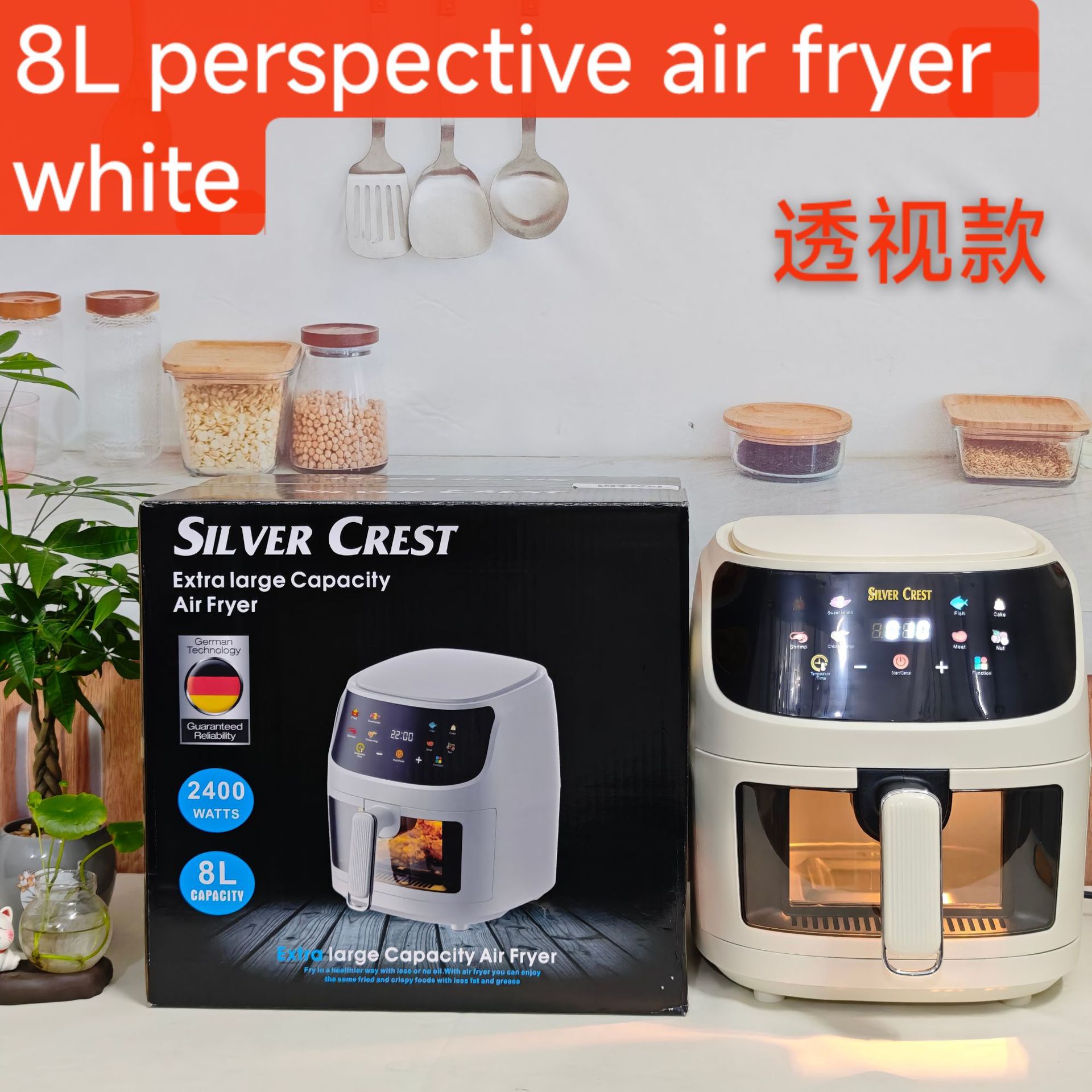 6L Air Fryer Multifunctional Smart Touch Screen Oven Large Capacity Air Fryer Electric Fryer French Fries Machine