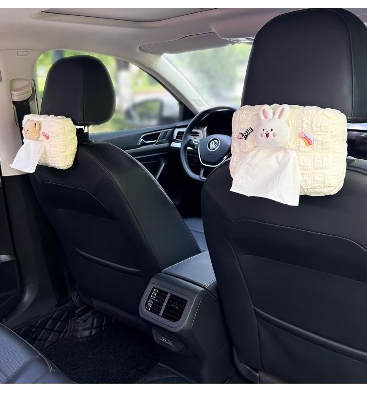 Car Tissue Box, Car Tissue Holder, Seat Back Hanging Paper Bag, Armrest Box, Sun Visor, Cute Decorative Items, Cartoon