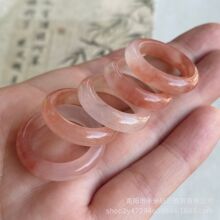 小红书桃花酿少女戒圈天然新疆金丝玉戒指手持跑环直播供货