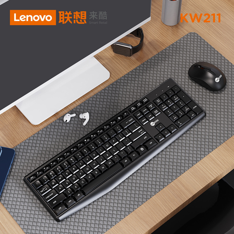 Lecoo来酷kw 211無線2.4G黒白色無線セットパソコンキーボードマウス家庭用オフィスキーボード|undefined