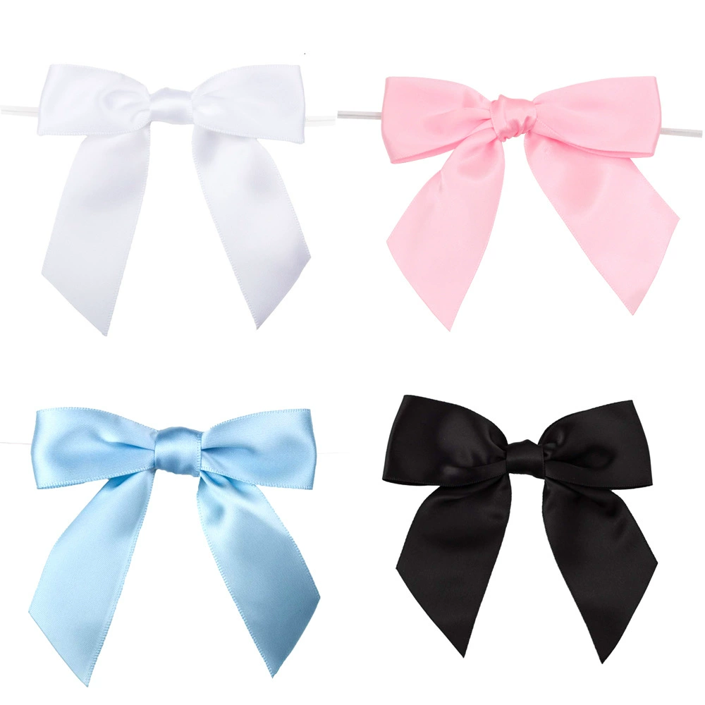 Оптовая продажа в наличии 4-сантиметровая полиэстеровая лента с ручным бантом, аксессуары для декора в виде Т-образного банта для DIY.