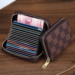 消磁防止カードバッグ女性大容量マルチカードクレジットカード証明書の免許証名刺カードクリップ銀行カードセット