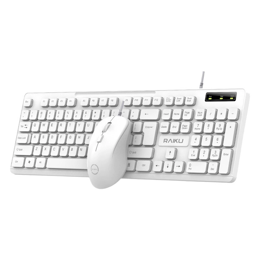 Трансграничные поставки RAIKU LK200 бизнес-офис клавиатура мышь костюм белая Проводная клавиатура мыши